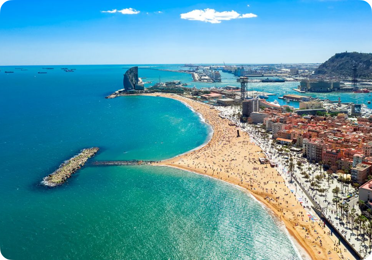 Aerial view of the Spanish coastline